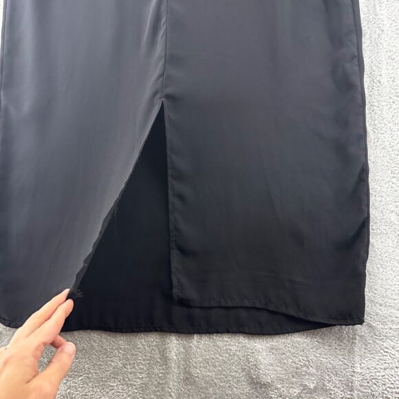 J Crew Dress Womens M Black Slip Maxi Length Adjustable Straps Semi Sheer - Picture 8 of 16